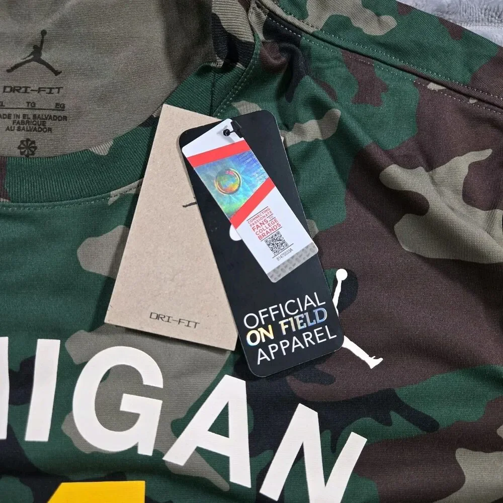 Jordan DriFit Michigan Wolverines Military Appreciation Camo Long Sleeve XL Mens